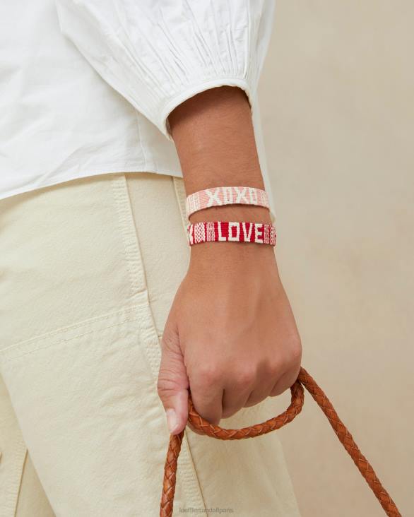 femmes Loeffler Randall rouge/rose j'aime les bracelets xoxo accessoires 8HL8406