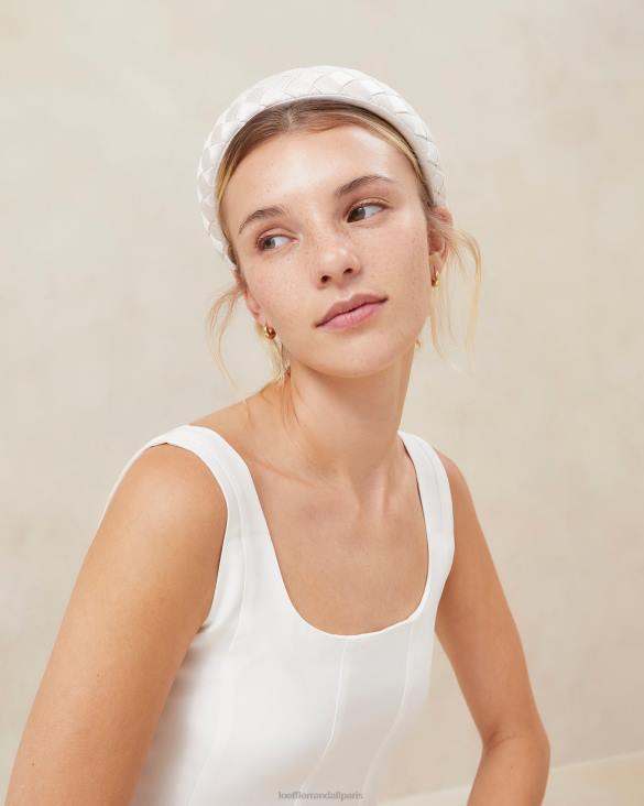 femmes Loeffler Randall crème bandeau tissé toujours gonflé accessoires 8HL8146