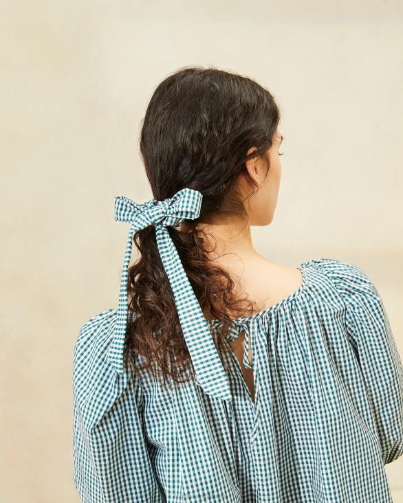 femmes Loeffler Randall muscade/mini vichy vert chouchous à nœud dee accessoires 8HL8162
