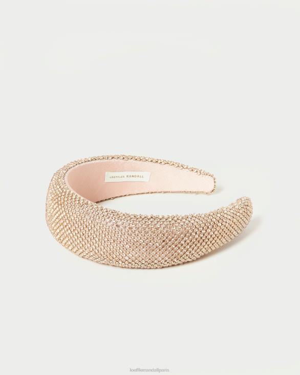 femmes Loeffler Randall pêche clair bandeau à strass bellamy accessoires 8HL8142