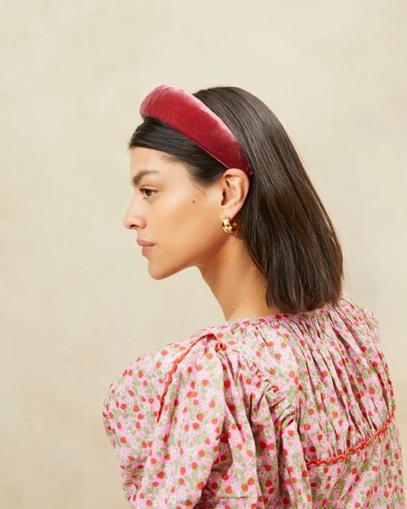 femmes Loeffler Randall thé rose bandeau en velours bellamy accessoires 8HL8152