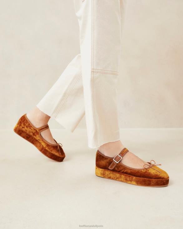 femmes Loeffler Randall ocre plate-forme Leah Mary Jane chaussures 8HL8307