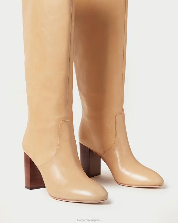femmes Loeffler Randall kaki botte haute dorée chaussures 8HL8288