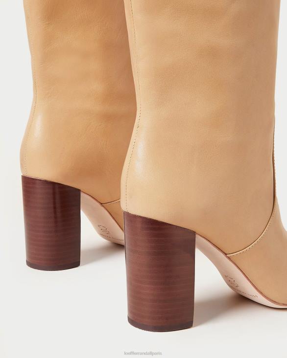 femmes Loeffler Randall kaki botte haute dorée chaussures 8HL8288