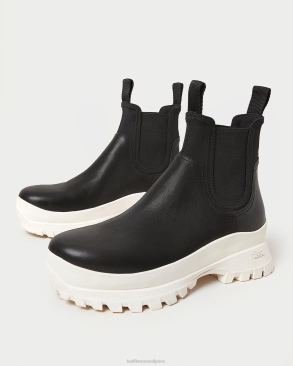femmes Loeffler Randall noir blanc botte météo tara crème chaussures 8HL8280