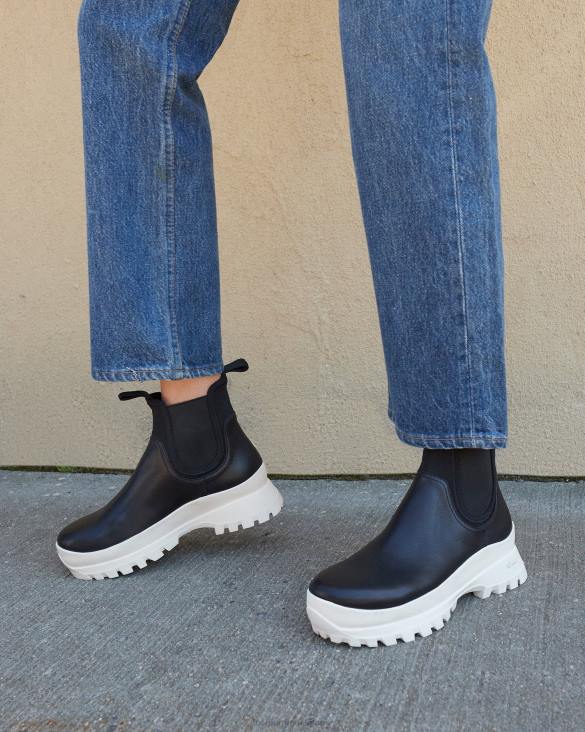 femmes Loeffler Randall noir blanc botte météo tara crème chaussures 8HL8280