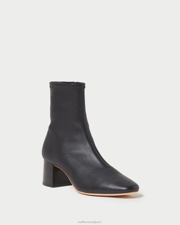 femmes Loeffler Randall noir bottine stretch à talon mi-haut alec chaussures 8HL8284