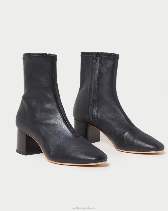 femmes Loeffler Randall noir bottine stretch à talon mi-haut alec chaussures 8HL8284