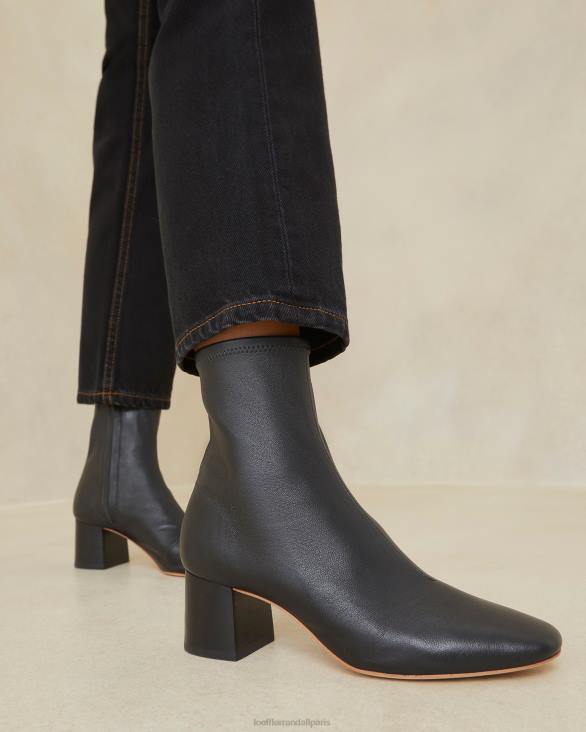 femmes Loeffler Randall noir bottine stretch à talon mi-haut alec chaussures 8HL8284