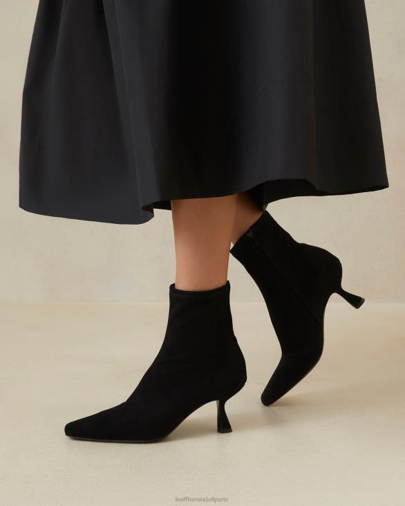 femmes Loeffler Randall noir bottines courbées en daim thandy chaussures 8HL8289