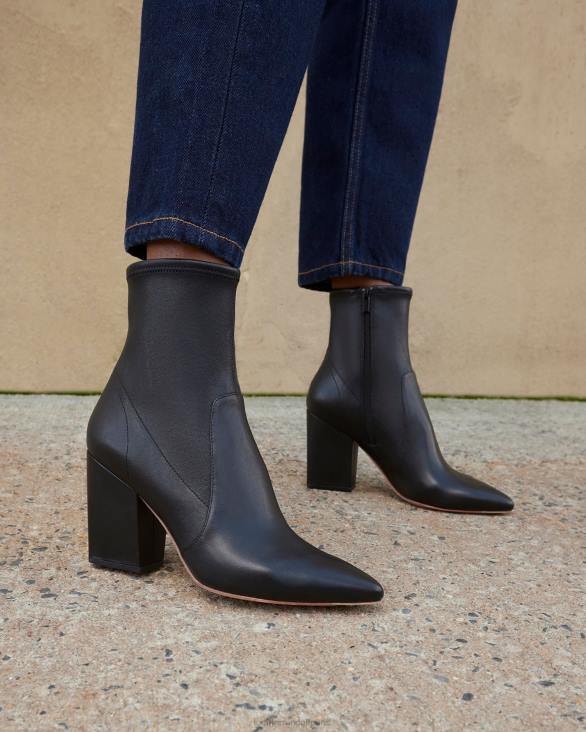 femmes Loeffler Randall noir bottines fines en cuir isla chaussures 8HL8276