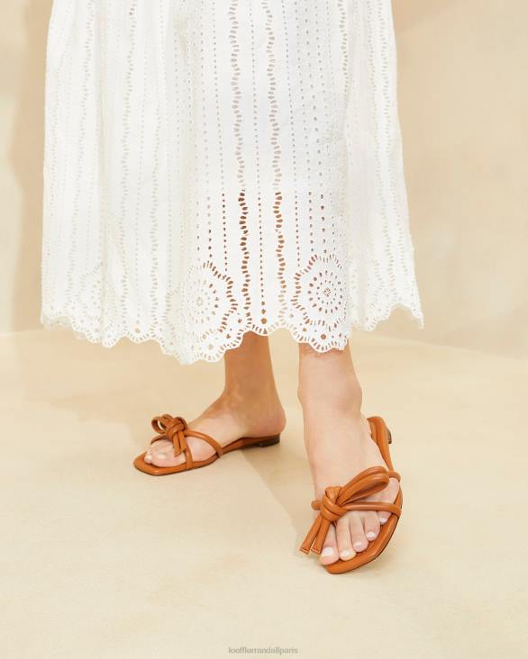 femmes Loeffler Randall Charpente sandale à nœud hadley marron chaussures 8HL8119