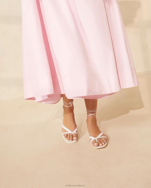 femmes Loeffler Randall blanc du désert sandale portefeuille lilla blanche chaussures 8HL8118