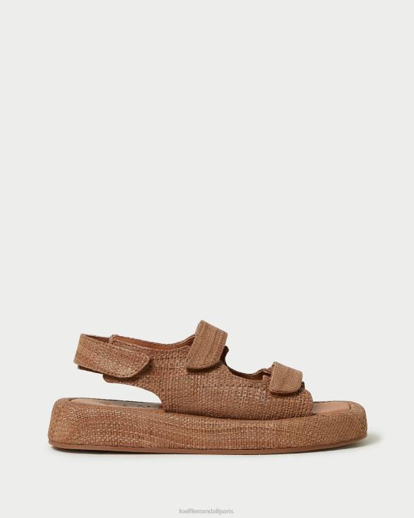 femmes Loeffler Randall brun sandale plateforme en raphia blaise chaussures 8HL8110