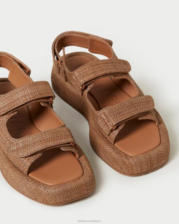 femmes Loeffler Randall brun sandale plateforme en raphia blaise chaussures 8HL8110