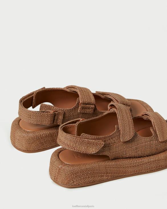 femmes Loeffler Randall brun sandale plateforme en raphia blaise chaussures 8HL8110