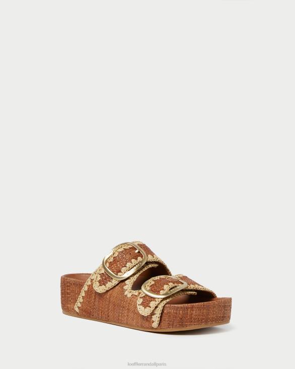 femmes Loeffler Randall cuona/naturel sandale theo marron à semelle intérieure chaussures 8HL8121