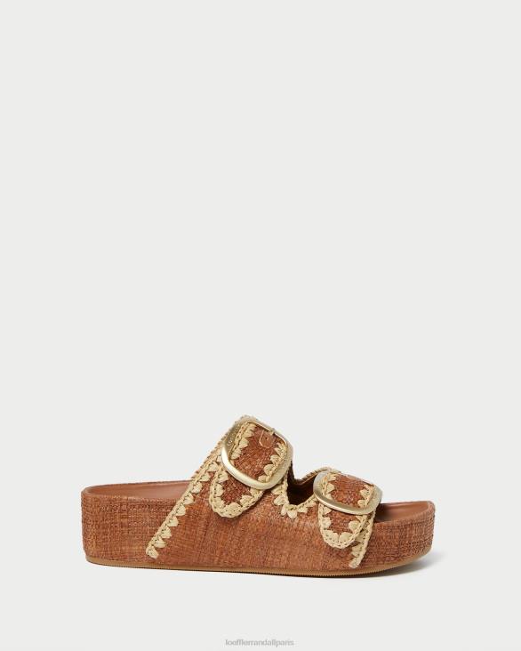 femmes Loeffler Randall cuona/naturel sandale theo marron à semelle intérieure chaussures 8HL8121