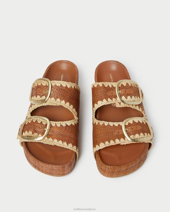 femmes Loeffler Randall cuona/naturel sandale theo marron à semelle intérieure chaussures 8HL8121