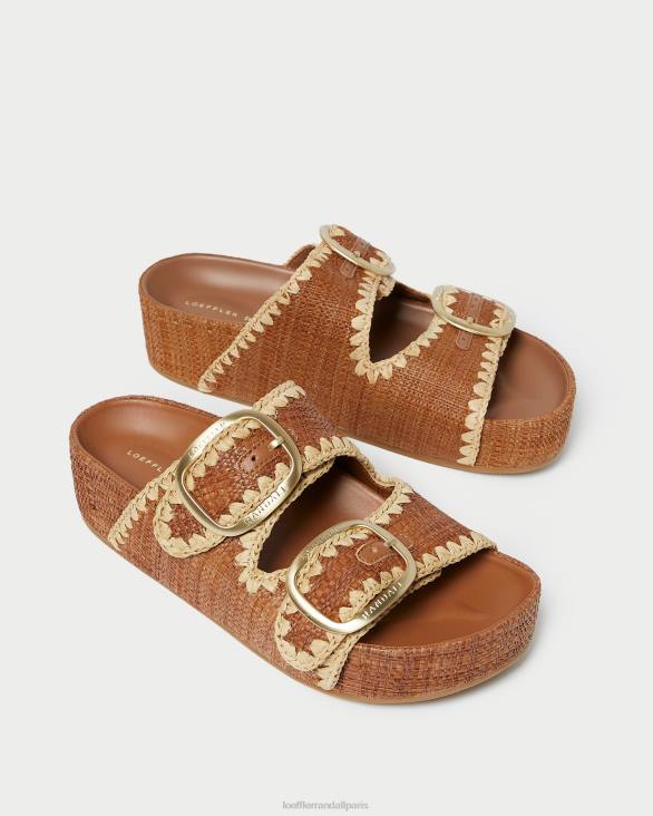 femmes Loeffler Randall cuona/naturel sandale theo marron à semelle intérieure chaussures 8HL8121