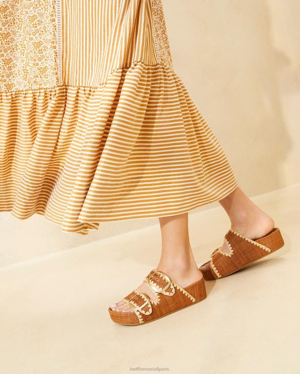 femmes Loeffler Randall cuona/naturel sandale theo marron à semelle intérieure chaussures 8HL8121