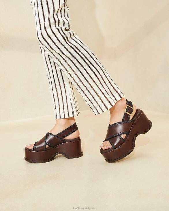 femmes Loeffler Randall expresso/noir sandale plateforme mae chaussures 8HL8129