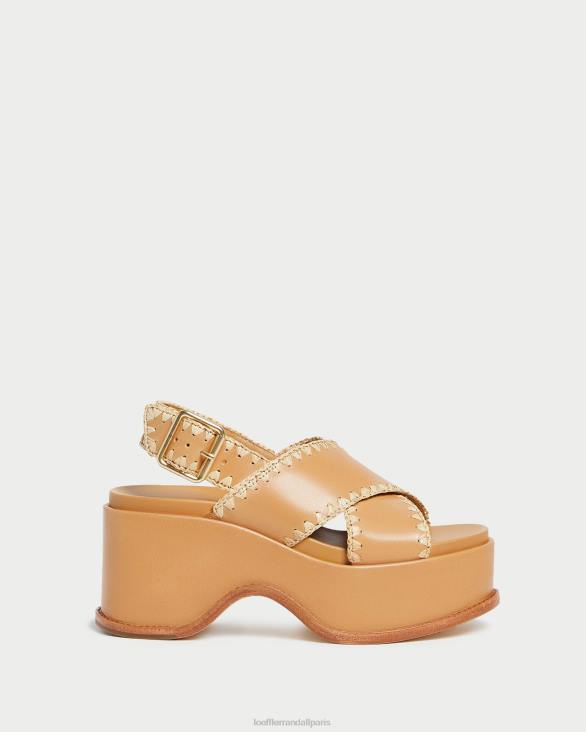 femmes Loeffler Randall miel/naturel sandale plateforme mae chaussures 8HL8128