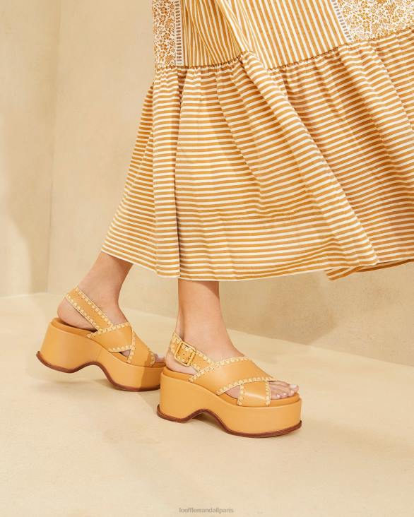 femmes Loeffler Randall miel/naturel sandale plateforme mae chaussures 8HL8128