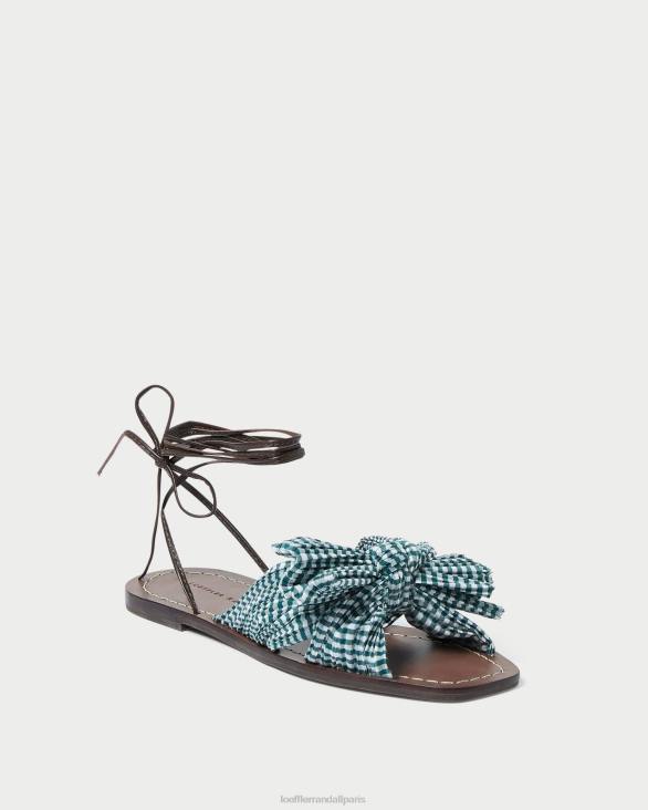 femmes Loeffler Randall mini vichy vert toboggan à nœud pivoine chaussures 8HL8136