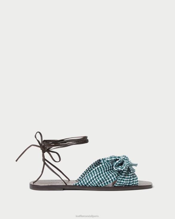 femmes Loeffler Randall mini vichy vert toboggan à nœud pivoine chaussures 8HL8136