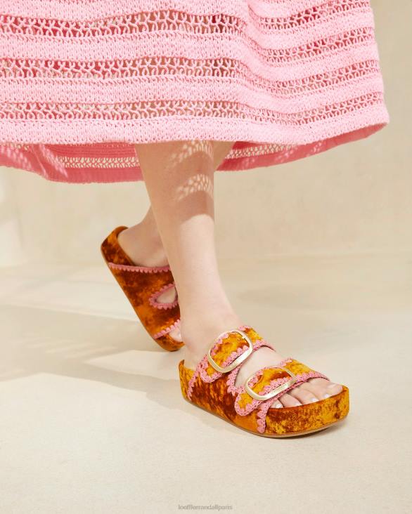 femmes Loeffler Randall ocre/blush sandale à semelle intérieure theo chaussures 8HL8126