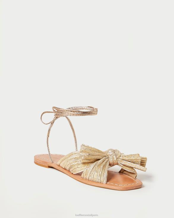 femmes Loeffler Randall or toboggan à nœud plissé pivoine chaussures 8HL8103