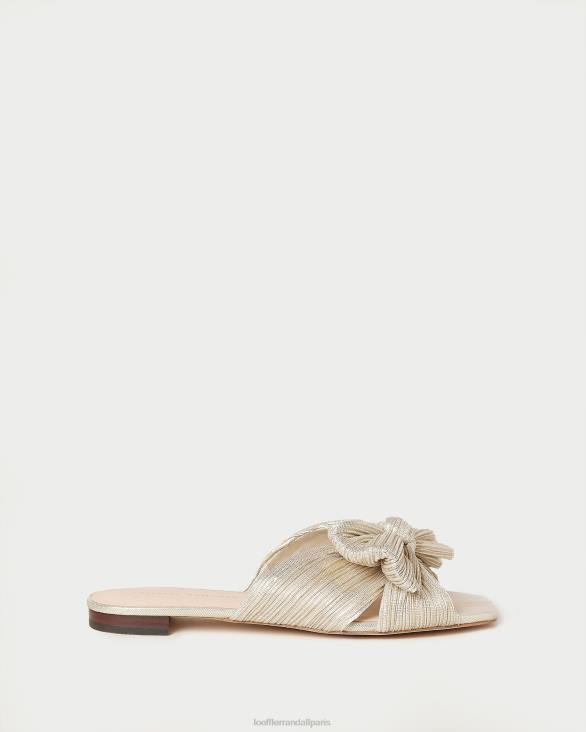 femmes Loeffler Randall platine toboggan à nœud plissé Daphné chaussures 8HL8100