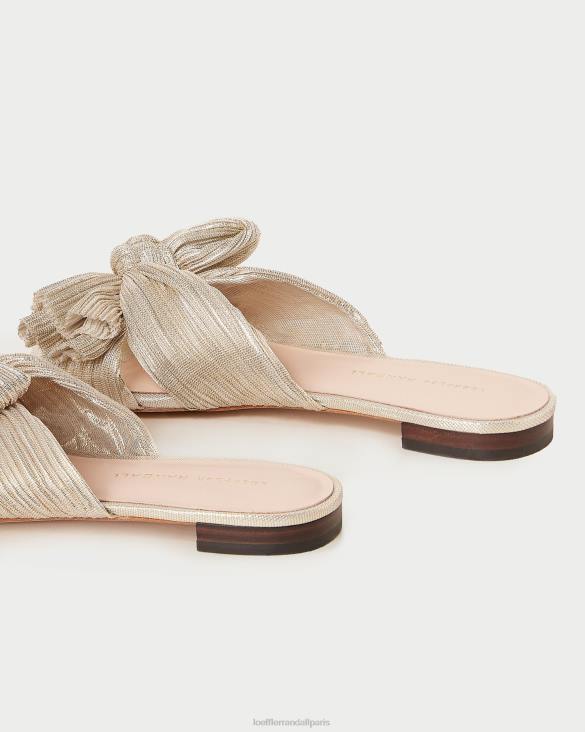 femmes Loeffler Randall platine toboggan à nœud plissé Daphné chaussures 8HL8100