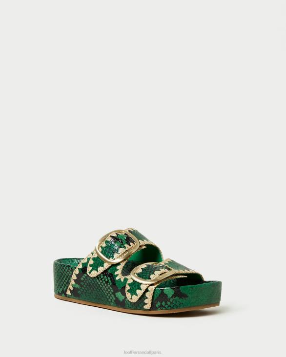 femmes Loeffler Randall vert/naturel sandale à semelle intérieure theo chaussures 8HL8120