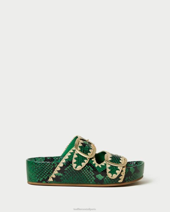femmes Loeffler Randall vert/naturel sandale à semelle intérieure theo chaussures 8HL8120
