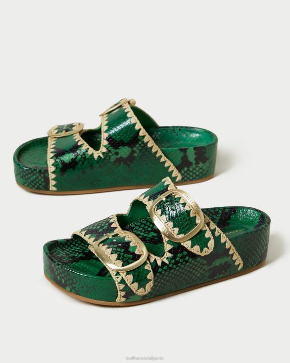 femmes Loeffler Randall vert/naturel sandale à semelle intérieure theo chaussures 8HL8120