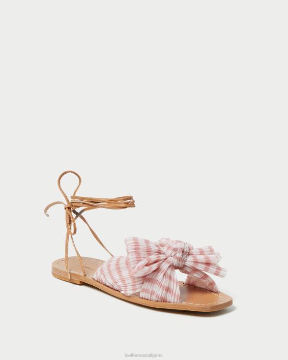 femmes Loeffler Randall vichy rose tendre toboggan à nœud pivoine chaussures 8HL8131