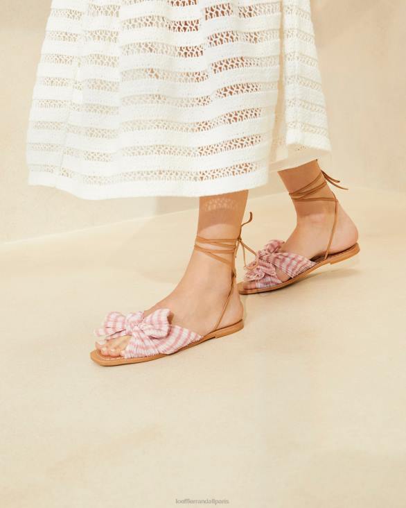 femmes Loeffler Randall vichy rose tendre toboggan à nœud pivoine chaussures 8HL8131