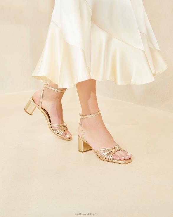 femmes Loeffler Randall Champagne nœud olivia mi-talon chaussures 8HL851