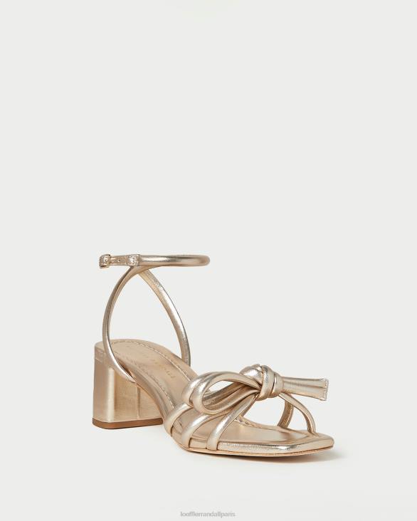 femmes Loeffler Randall Champagne sandale mikel à nœud et talon chaussures 8HL822