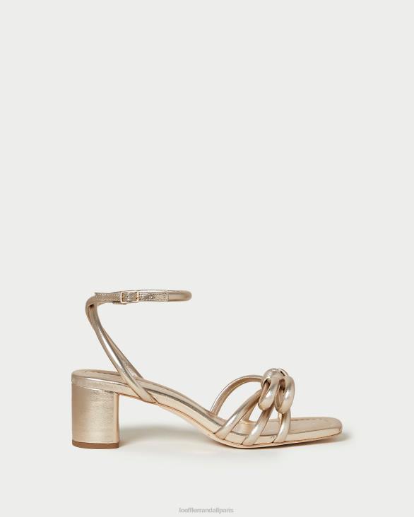 femmes Loeffler Randall Champagne sandale mikel à nœud et talon chaussures 8HL822