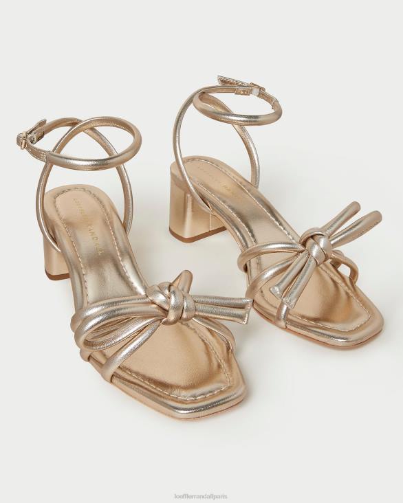femmes Loeffler Randall Champagne sandale mikel à nœud et talon chaussures 8HL822