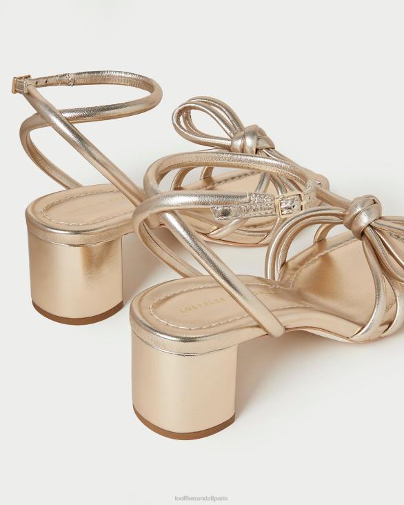 femmes Loeffler Randall Champagne sandale mikel à nœud et talon chaussures 8HL822
