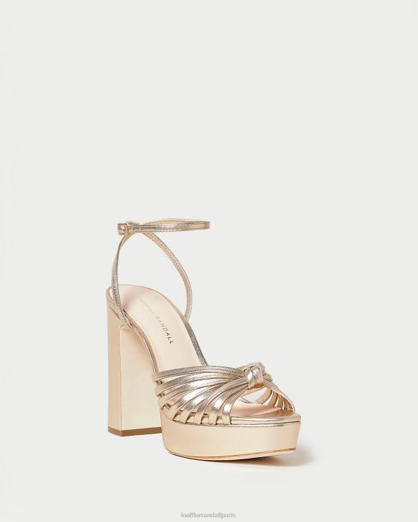 femmes Loeffler Randall Champagne sandale à plateforme à nœud rivka chaussures 8HL827