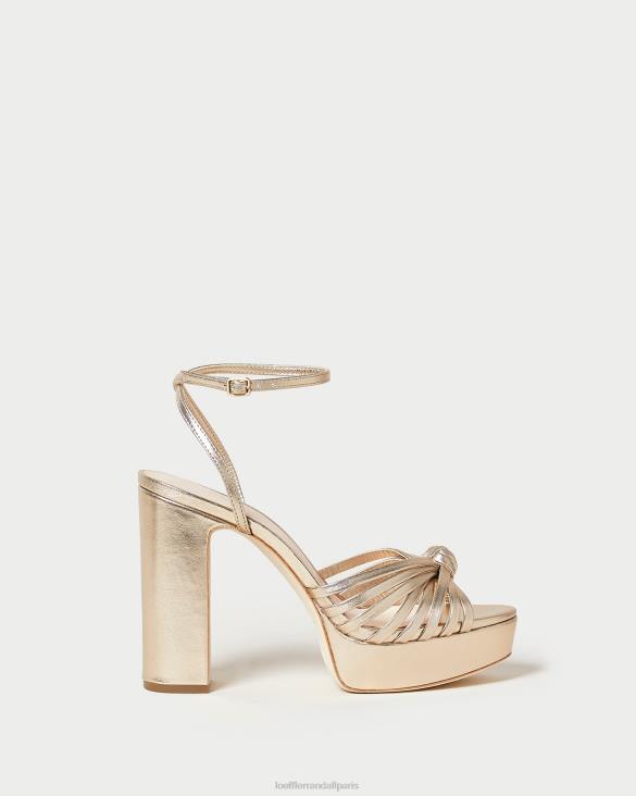 femmes Loeffler Randall Champagne sandale à plateforme à nœud rivka chaussures 8HL827