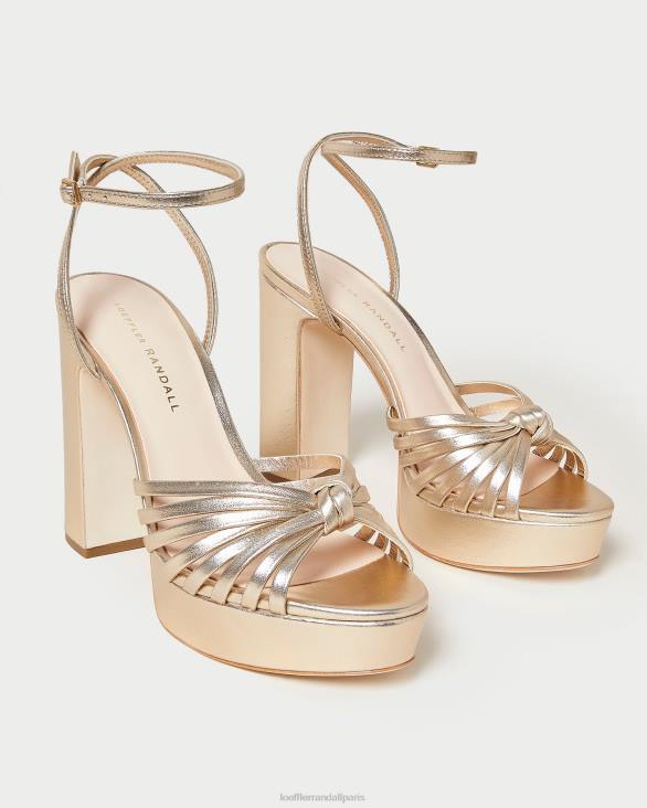 femmes Loeffler Randall Champagne sandale à plateforme à nœud rivka chaussures 8HL827