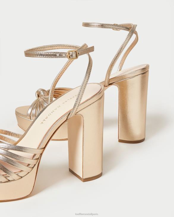femmes Loeffler Randall Champagne sandale à plateforme à nœud rivka chaussures 8HL827
