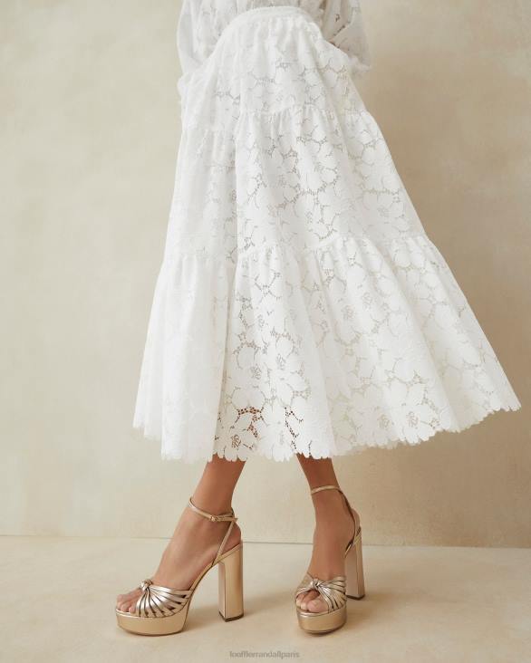femmes Loeffler Randall Champagne sandale à plateforme à nœud rivka chaussures 8HL827