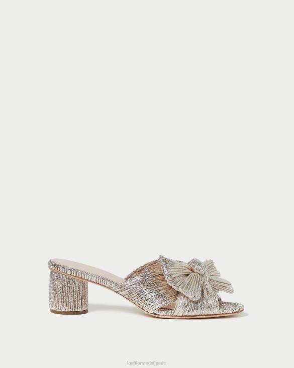 femmes Loeffler Randall Champagne talon à nœud plissé emilia chaussures 8HL849